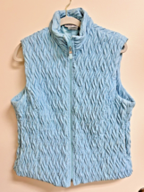 Taylor Brooke XL Light Blue Warm Quilted Vest  Zip Front Good Shape - $18.32