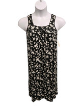 Charter Club Intimates Womens XS Black Floral Print Chemise Nightgown  - $14.84