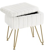 Greenstell Vanity Stool Chair Faux Fur With Storage, 15.7&quot;L X, Bedroom W... - $70.79 CAD