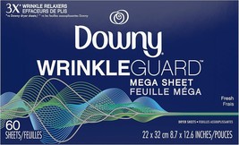 Downy WrinkleGuard Dryer Mega Sheets Fresh 60 Count 3X&#39;s Wrinkle Relaxer... - $29.95