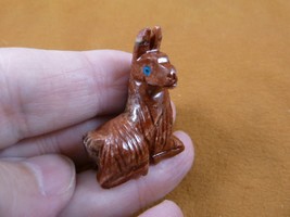 Y-LLA-SI-18) baby red LLAMA carving SOAPSTONE stone PERU FIGURINE I love... - £6.88 GBP