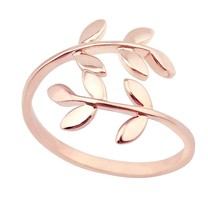 18k Stainless Steel Silver Rose Gold Plated Leaves - £39.98 GBP