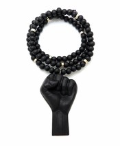 [Icemond] Power Fist Small Wooden Bead Necklace - $19.99