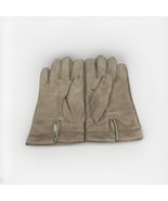 Vintage FAUX LEATHER Gloves Handsewn Driving Winter Wool Lined - Size 7.5 - $27.06 CAD