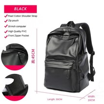 High Quality Leather Men 15.6 inch Laptop Fashion Backpack Waterproof Travel Ruc - £125.11 GBP