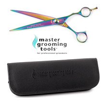 Master Grooming Tool 440C Stainless Steel Alloy Rainbow Curved 8.5&quot;SHEAR Scissor - £79.63 GBP