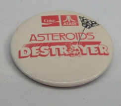 Asteroids Destroyer Atari Coke Coca Cola 2.25&quot; Vintage Pinback Pin Button - £14.25 GBP