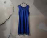 M by MAIA Size 12 Fit and Flare Dress Blue Sleeveless Stretch Crochet La... - $39.55