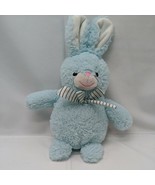 Vintage 10&quot; Dan Dee Blue Bunny Rabbit With Red Striped Bowtie Plush Animal  - $18.34 CAD