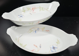 2 Pillivuyt Floral Augratin Set Vintage Floral 11.25&quot; Roast Bake Dish Fr... - £43.53 GBP