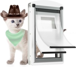 Cat Door For Door, Cat Door Interior &amp; Exterior Door With Steel Frame An... - $72.99