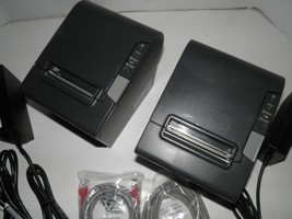 2 Epson TM-T88V Thermal POS Receipt Printer Ethernet / USB  M244A w power supply - $469.99
