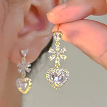 French Gentle Earrings Light Luxury High-Grade Baroque Style Earrings Love Heart - £7.98 GBP