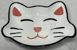 Prima Pets Cat Dish Pet Bowl White Cat Face Red Heart Nose Ceramic New - $11.83
