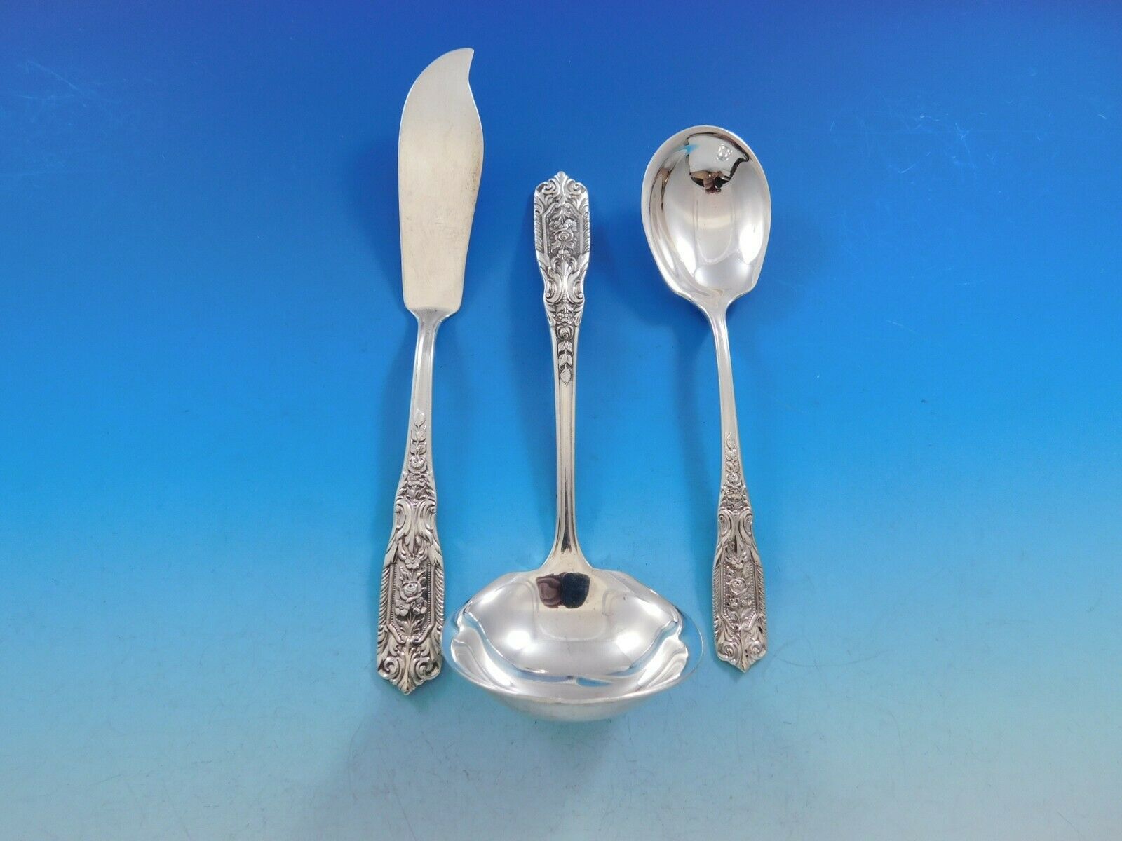 Milburn Rose by Westmorland Sterling Silver Essential Serving Set Small 3 pieces - £154.31 GBP