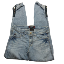 Fragile Blue Jeans Skinny Leg Jeans Size 5 Light Wash Distressed Zipper ... - £21.83 GBP