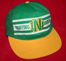 Vintage 80s Notre Dame Fighting Irish Mesh Snapback Trucker Hat / Cap - £62.29 GBP