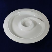 Serving Platter Chip Veggie Fruit and Dip Pier 1 Imports Ceramic White 13&quot; - $59.35