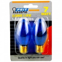 2 Pack 7 Watt C9 Blue Long Life Light Bulbs - £1.32 GBP