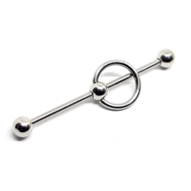 Scaffold Bar Ringed Barbell 12mm Ring 14g (1.6 mm) 38mm Bar Piercing Earring - £5.60 GBP
