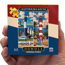 Lighthouses South 210 Piece Mini Personal Jigsaw Puzzle 9 x 11&quot; Dowdle F... - £15.57 GBP