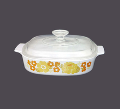 Corning Summerhill 1-quart square casserole with domed-glass lid made in USA. - £75.97 GBP