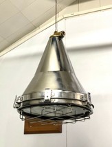 Conical Shape Original Stainless Steel Silver Vintage Ship Ceiling Penda... - $225.95