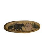 Zeckos Black Bear Family Hand Crafted Intarsia Wood Art Wall Clock 30 In... - £111.64 GBP