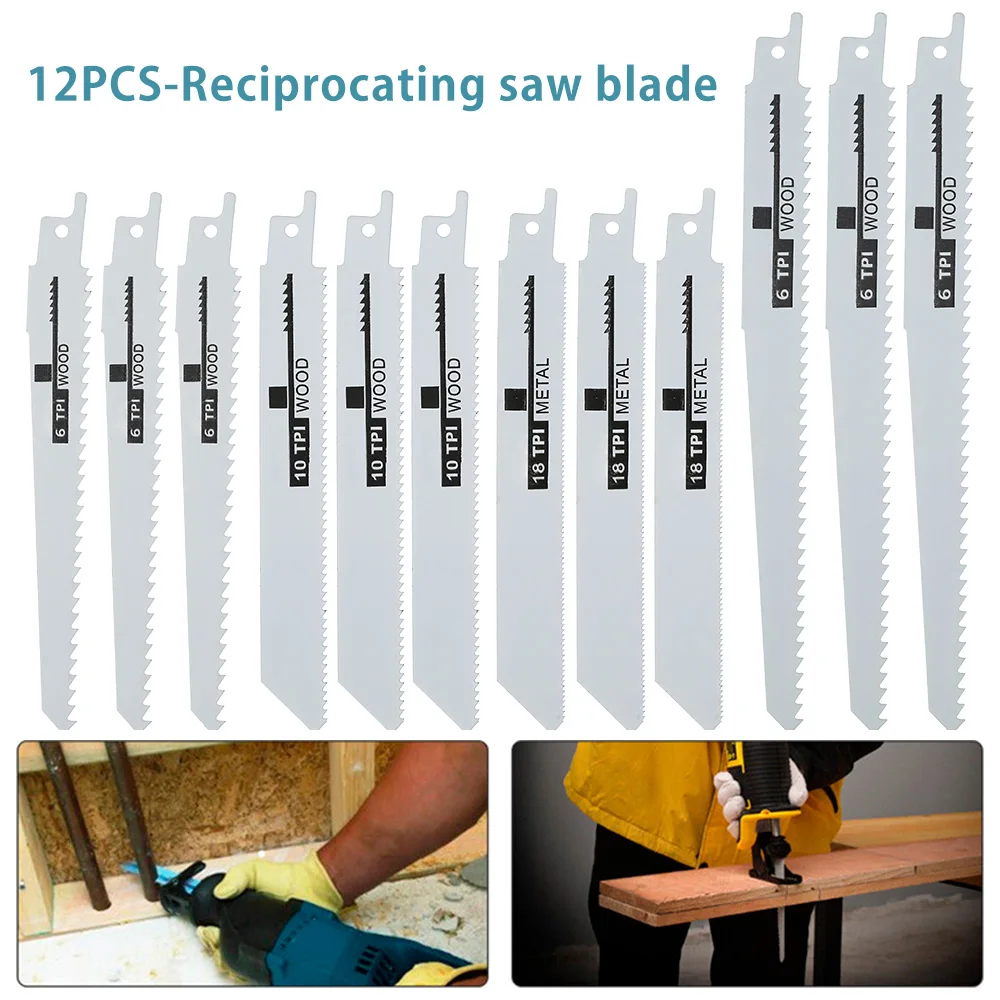 4pcs/12pcs Reciprocating Saw Blades Saber Saw Handsaw Multi Saw Blade For Cuttin - £177.95 GBP