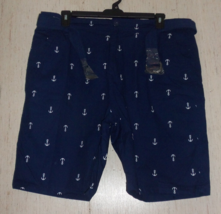 Nwt Mens $68 Galaxy By Harvic Navy Blue W/ White Anchors Bermuda Shorts Size 38 - £25.69 GBP