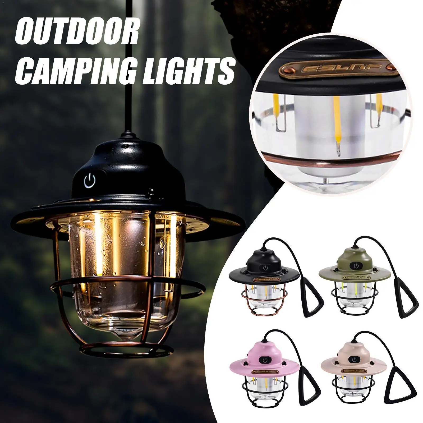 Outdoor Lighting Camping Lights Usb Charging Retro Lights Lights Led Lanterns - £18.61 GBP