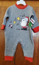 NWT Peanuts Snoopy Christmas infant jumper romper 1 pc unisex pajamas sz... - $10.99