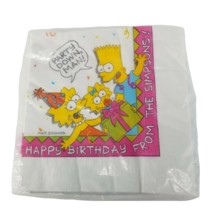 Vintage SIMPSONS Napkins 24 pieces BART LISA Party Down Man 1989 Sealed ephemera - £23.50 GBP