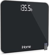 iHome Digital Scale Step-On Bathroom Scale - iHome High Precision Body, Black - £11.02 GBP