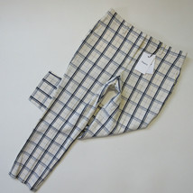 NWT Theory Treeca in Ivory Blue Plaid Stretch Wool Tapered Slim Ankle Pants 4 - £71.67 GBP