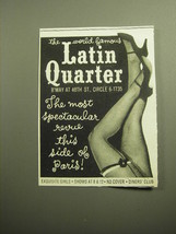 1958 Latin Quarter Restaurant Ad - The most spectacular revue this side of Paris - £13.80 GBP