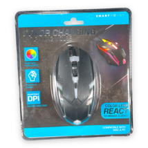 SmartPoint Multi-Color Changing LED Gaming Mouse Mac &amp; PC DPI 500-1500 4Ft Cable - £11.10 GBP