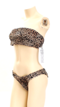 Paper Heart Swim Leopard Print Ribbed Bikini Swim Set Swim Suit Women&#39;s ... - £29.19 GBP