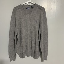 Chaps Sweater Mens Gray Cotton Crew Pullover Sweatshirt Crew Neck Knit S... - $18.62