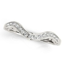 14k White Gold Curved Diamond Wedding Ring (1/10 cttw) - £983.28 GBP