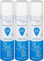 Pack of 3 Summer&#39;s Eve! Baby Powder 2oz Feminine Deodorant Spray - £14.59 GBP