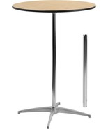 Flash Furniture Lars 30&#39;&#39; Round Wood Cocktail Table with 30 in., Natural  - £248.17 GBP