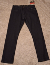 Beverly Hills Polo Club Jeans Mens 36x30 Slim Straight Black Denim Stret... - $23.28