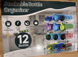 Water/Wine Bottle Organizer Stackable 4 Pack Shelves Holds up to 12 Bott... - £31.89 GBP