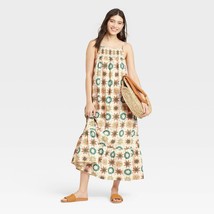 Universal Thread Women&#39;s Sleeveless Tiered Dress X-LARGE Cream Ikat Maxi... - $28.05