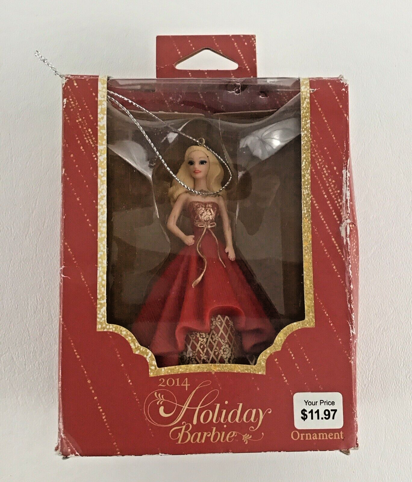 American Greetings Keepsake Christmas Ornament Holiday Barbie 2014 Damaged Box - $19.75