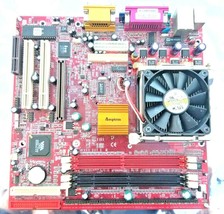 PS2-KBMS1 V3.1 Motherboard + 2.8GHz Intel Pentium 4 SL6PF Cpu + H/S &amp; Fan - £81.03 GBP