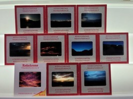 10 VTG Kodak Kodachrome 35mm Slide Lot 1950s Sunrise Sunset Landscape Oc... - £15.10 GBP