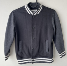 Gymboree Boys Kids Jacket Size S 5/6 Long Sleeve Warm Button Down Black Gray - $11.87