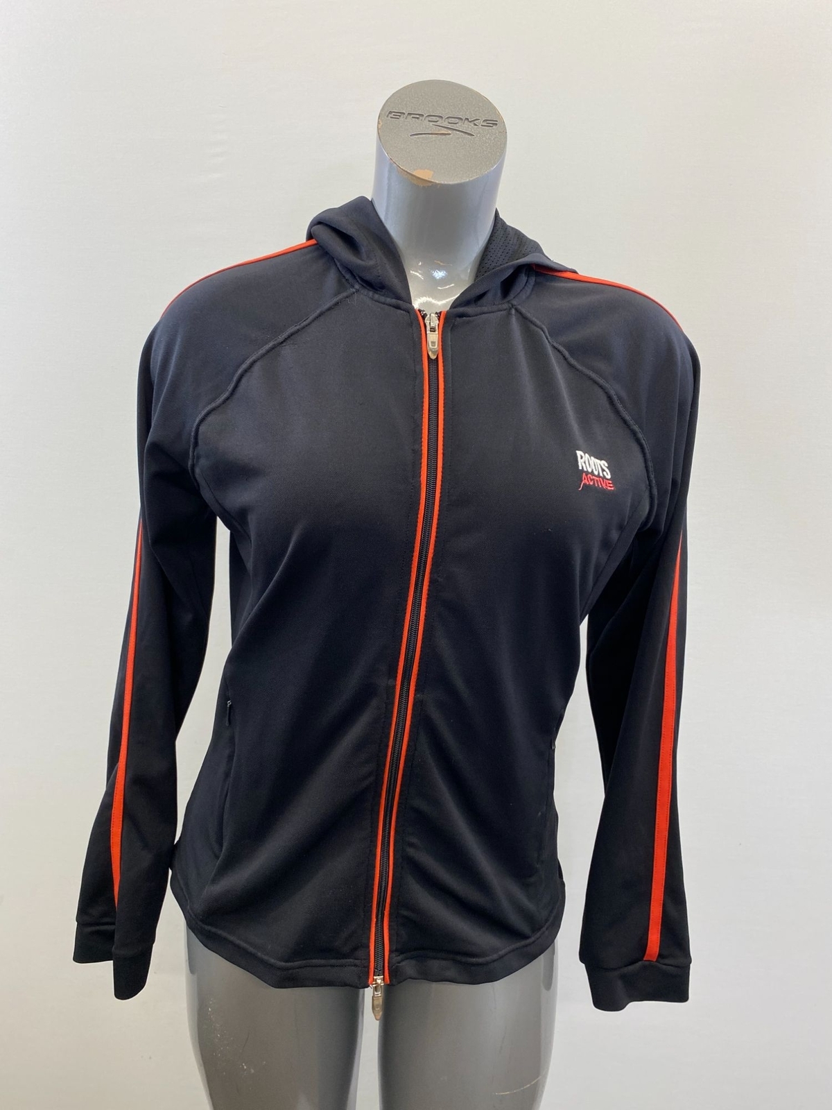 Roots Active Full Zip Hoodie Size Large Blue Orange Long Sleeve Polyeste... - $7.92